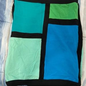 Charlotte Russe blue green pencil skirt colorblock